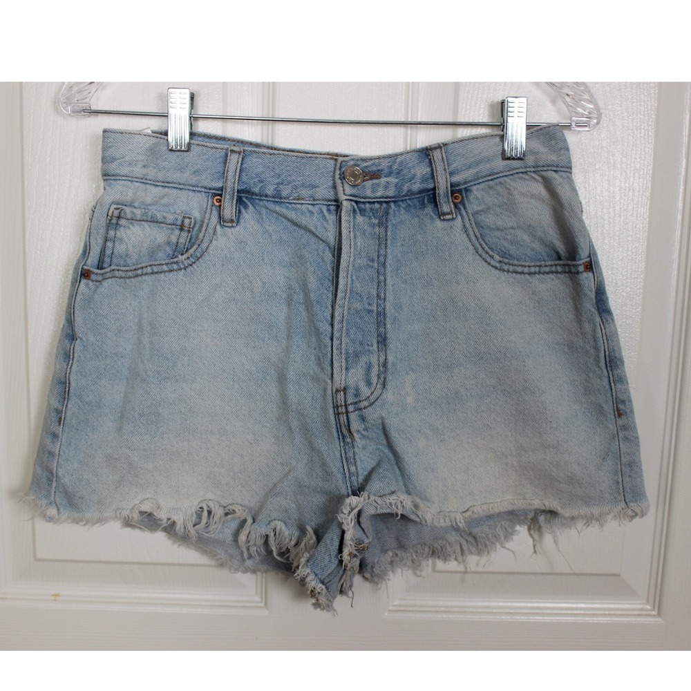 PacSun Vintage High Rise Denim Cut‎ Off Frayed Hem Buttonfly Jean Shorts Size 29